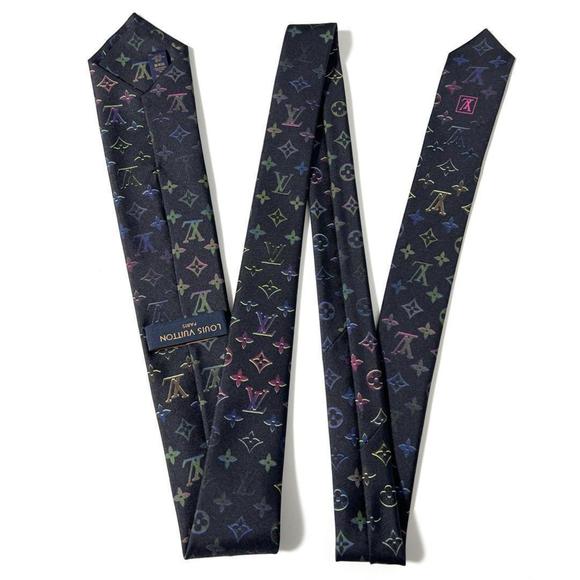 LOUIS VUITTON Men's Necktie Monogram Neon Silk - Picture 4 of 9